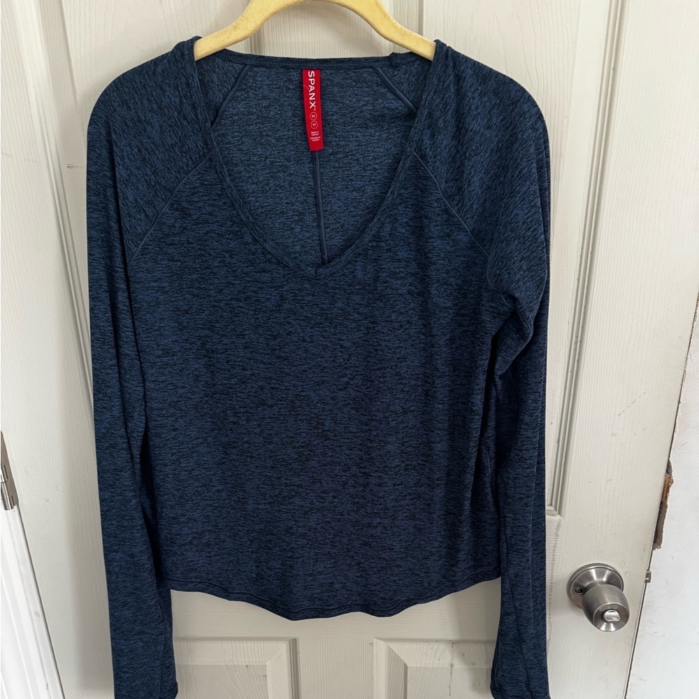 Spanx SoftStretch Long Sleeve Top Blue XS - Picture 3 of 13